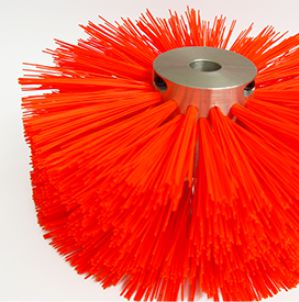 Cepillo cilíndrico con fibra de nylon y base de aluminio para limpieza