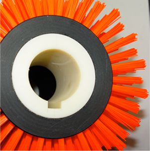 Cepillo cilíndrico con fibra de nylon y base de polipropileno para limpieza