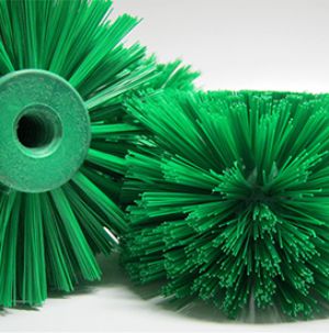 Cepillo cilíndrico con fibra de nylon y base de polipropileno para limpieza